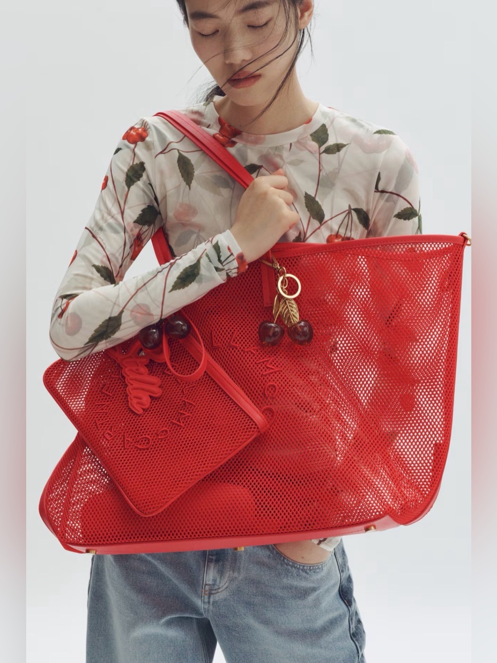 Stella McCartney H&M Red Mesh Tote